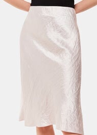 Satin Knee Length Skirt