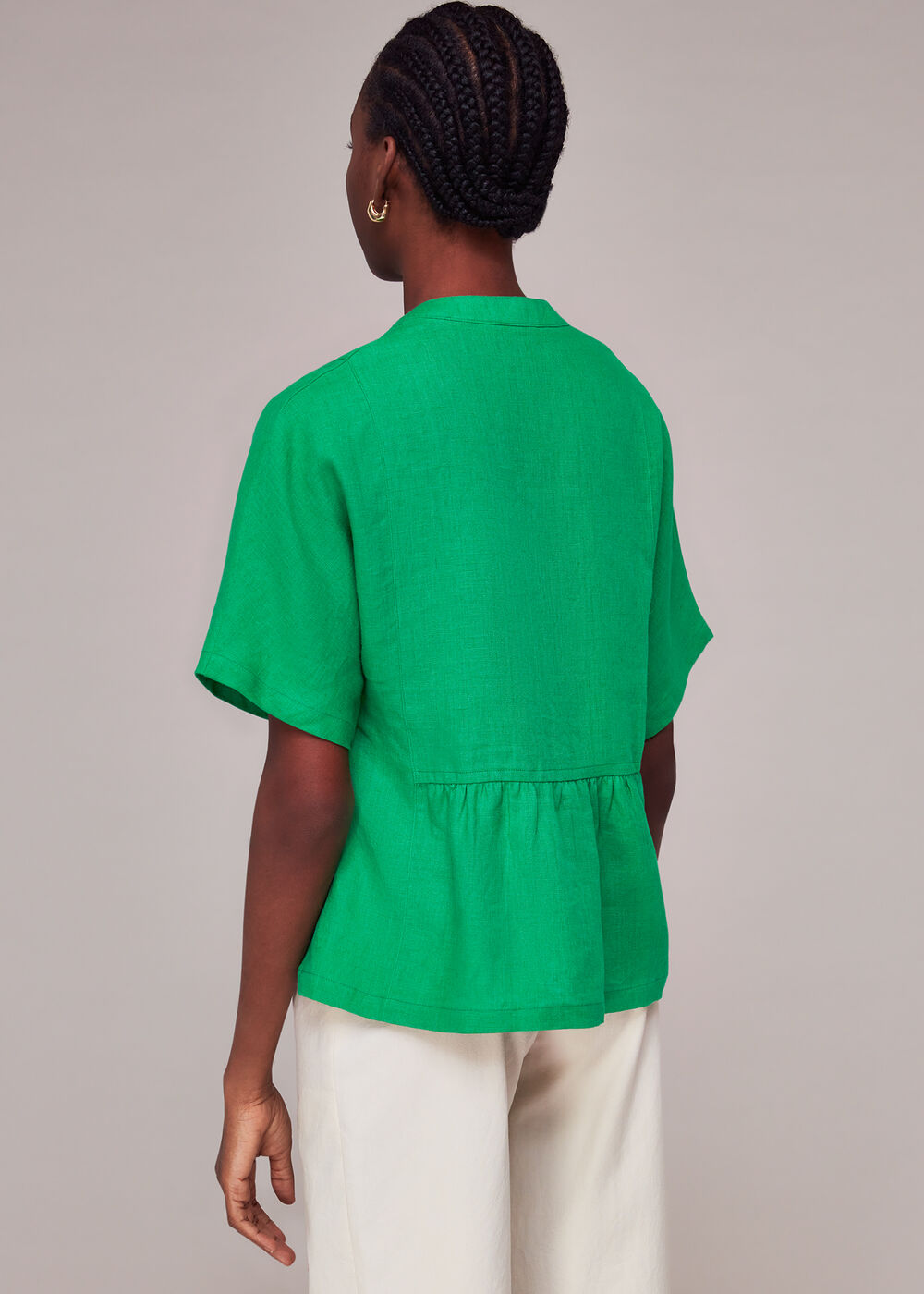 Hannah Linen Peplum Blouse