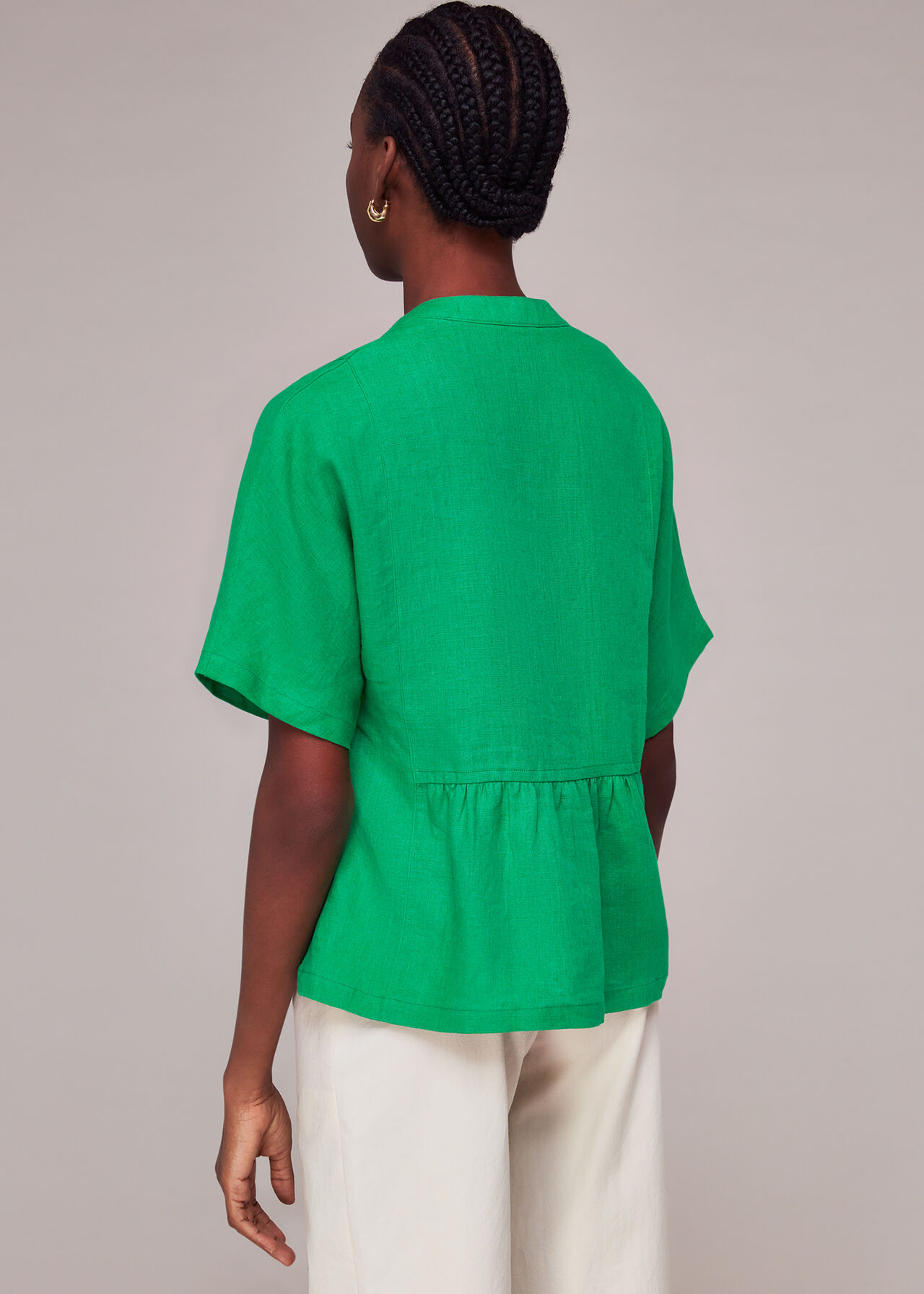 Hannah Linen Peplum Blouse