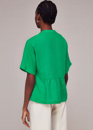 Hannah Linen Peplum Blouse