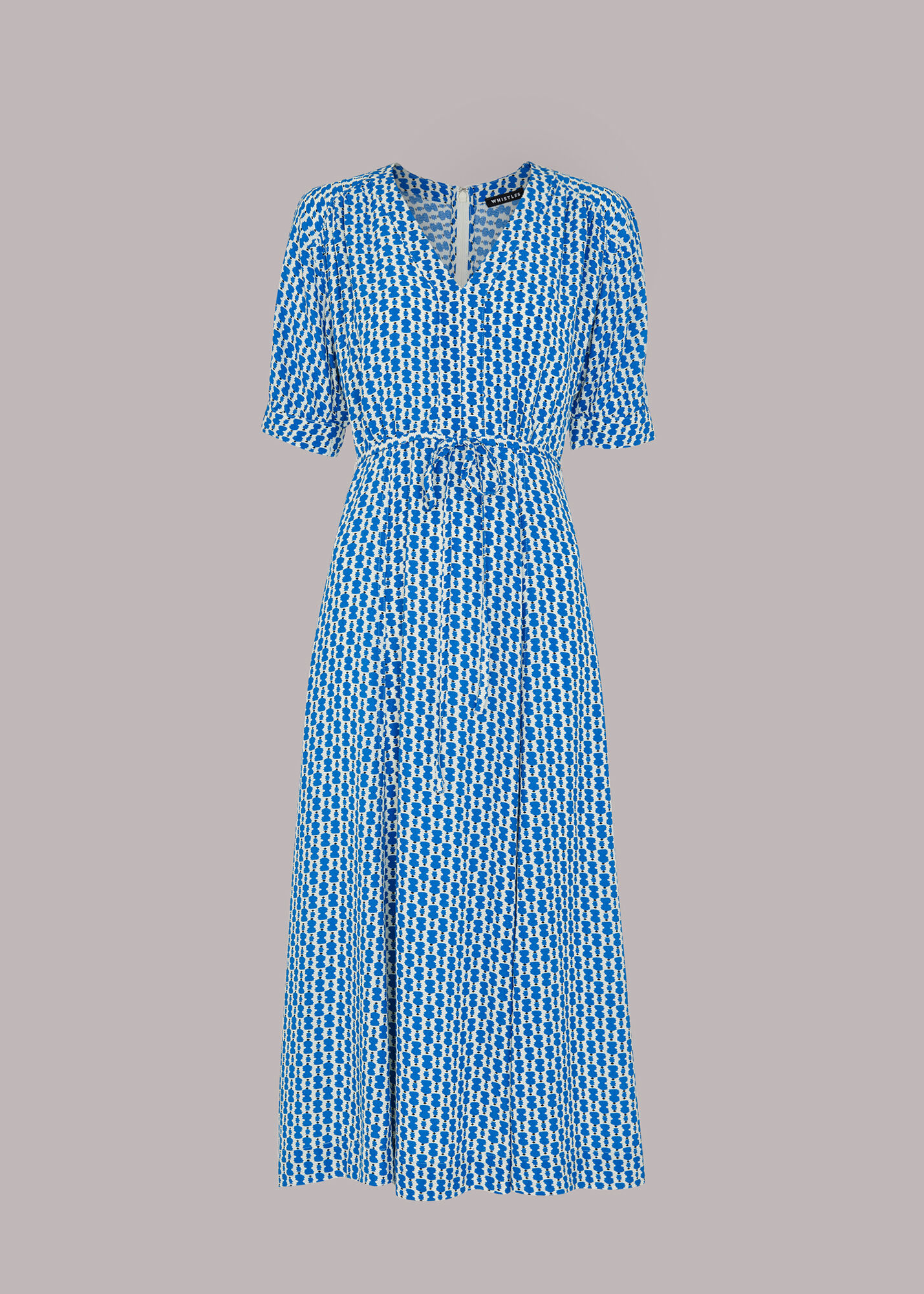 Blue Multi Vertical Stack Midi Dress WHISTLES