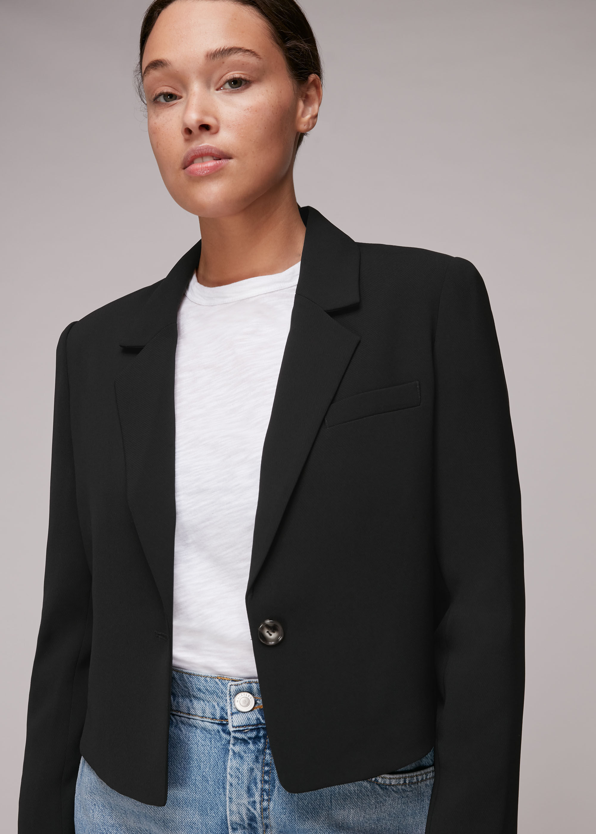 Womens cropped clearance blazer jacket