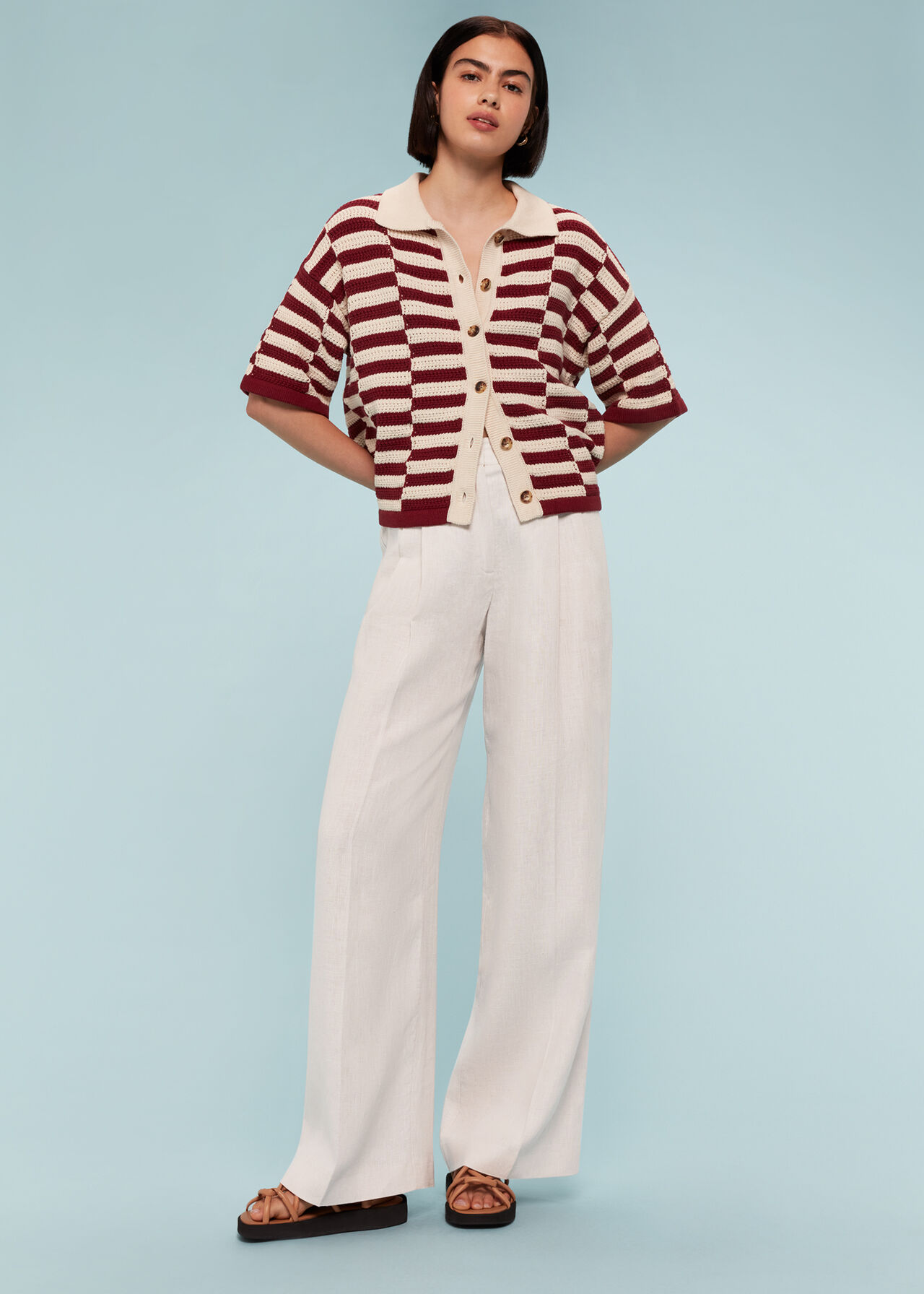 Lea Pleat Linen Trouser