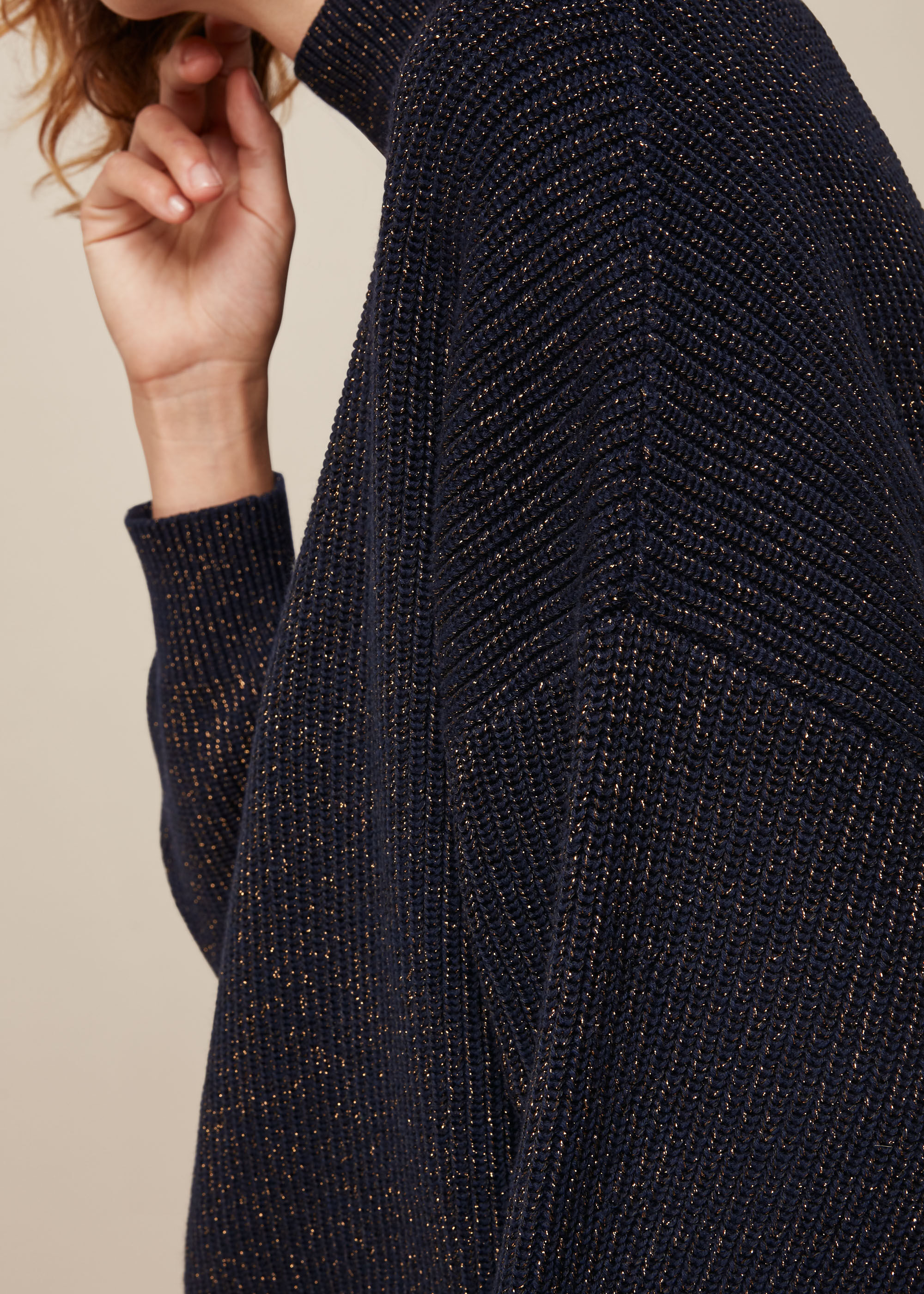 Navy Chunky Sparkle Knit