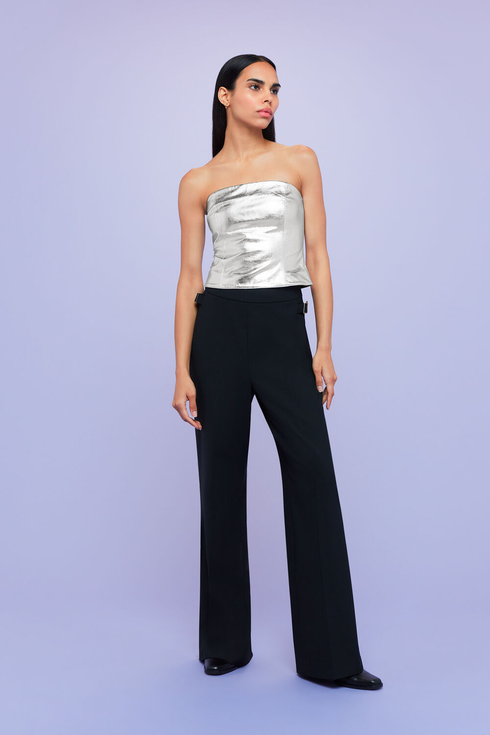 Cosmo Leather Bandeau Top