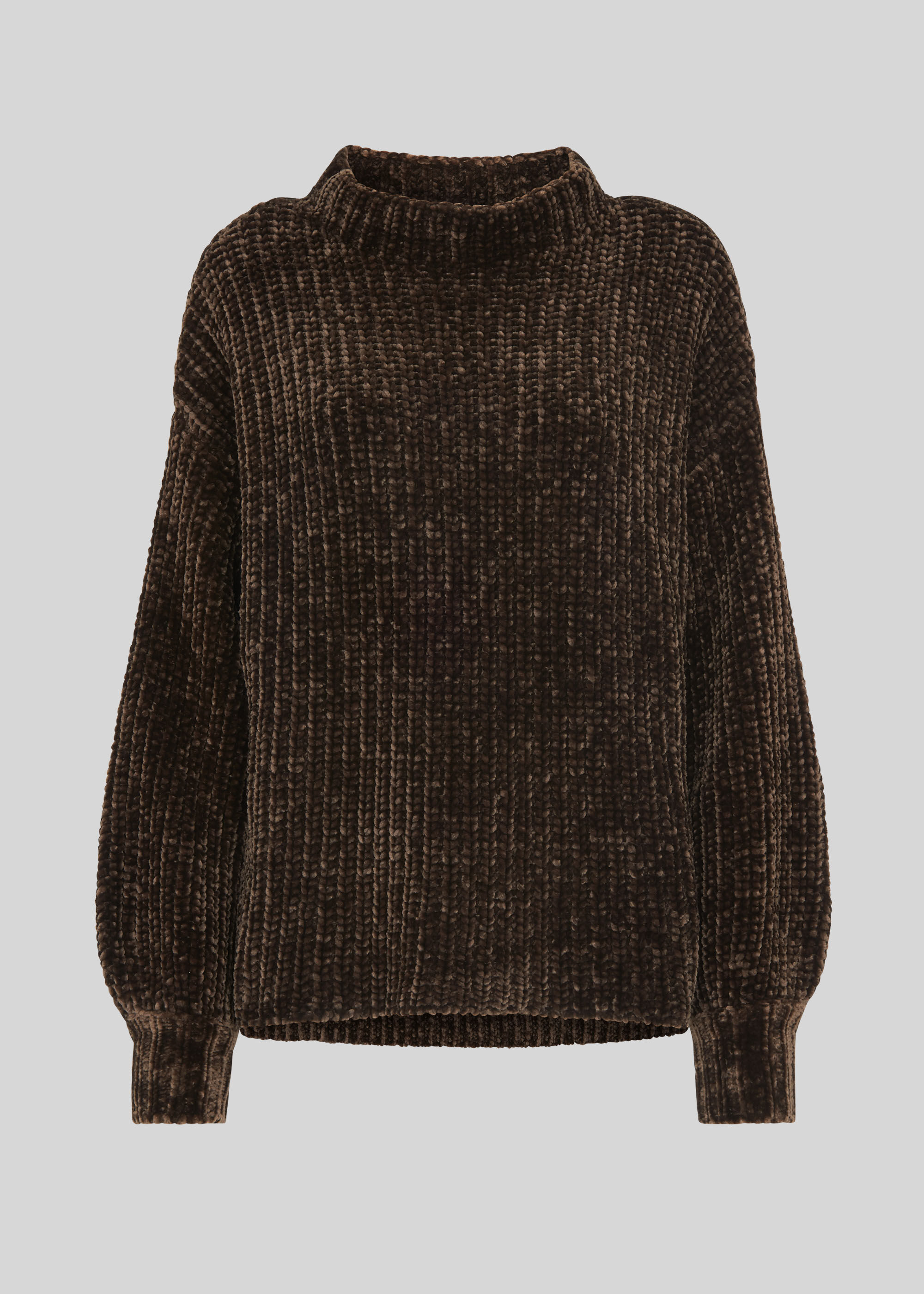 Khaki Chenille Full Sleeve Sweater 