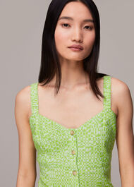 Warped Checkerboard Midi Dress