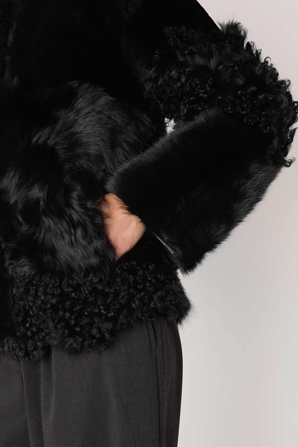 Black Hema Shearling Coat