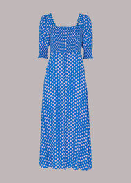 Petite Floral Sunburst Shirred Dress