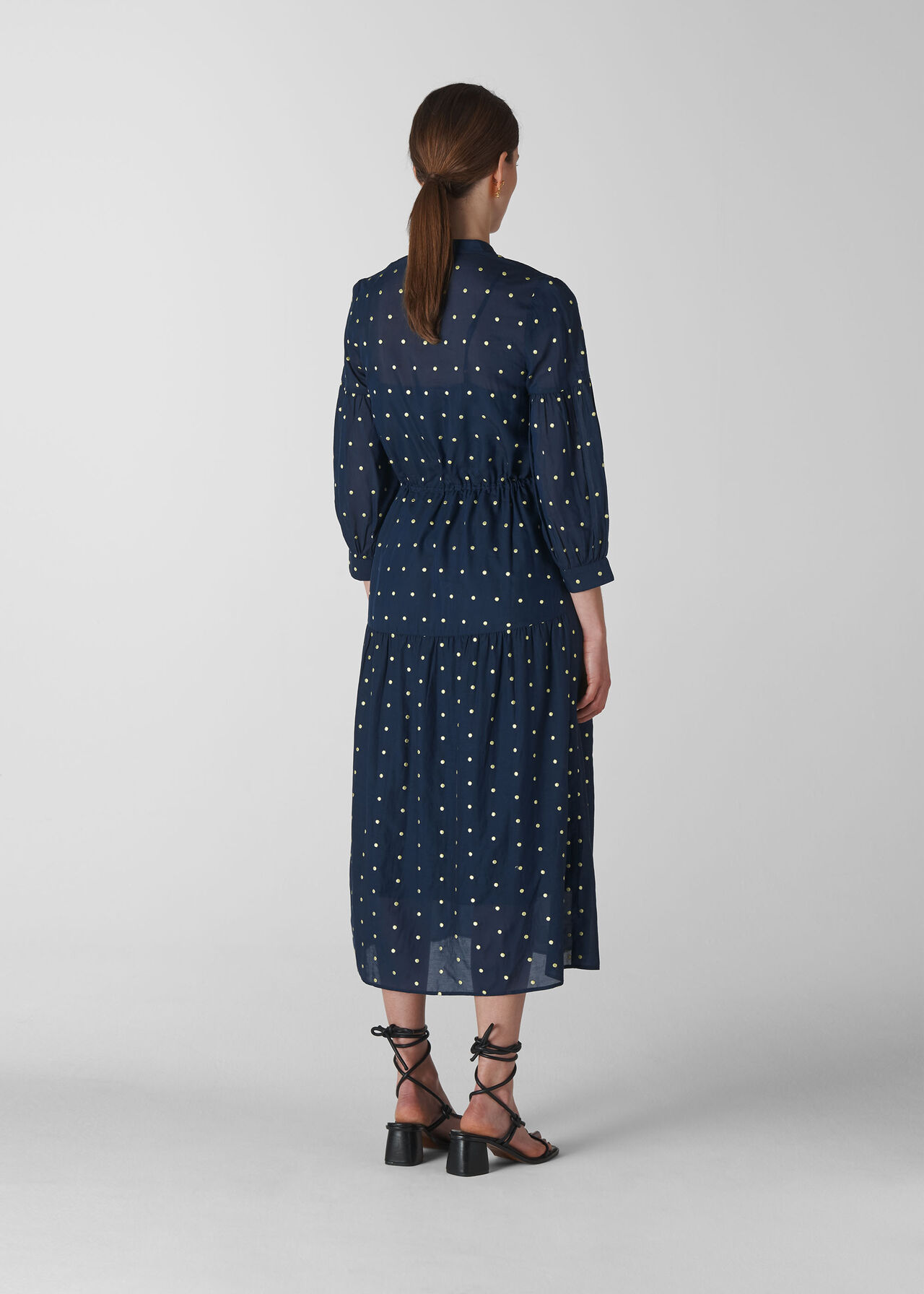 Valeria Embroidered Dress Navy/Multi