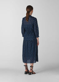 Valeria Embroidered Dress Navy/Multi