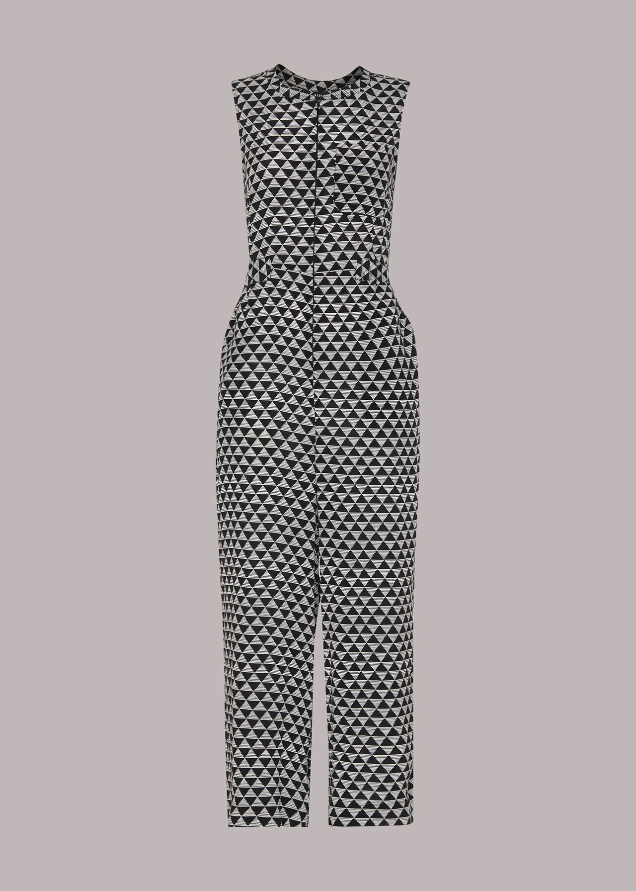 Petite Triangle Checkerboard Jumpsuit