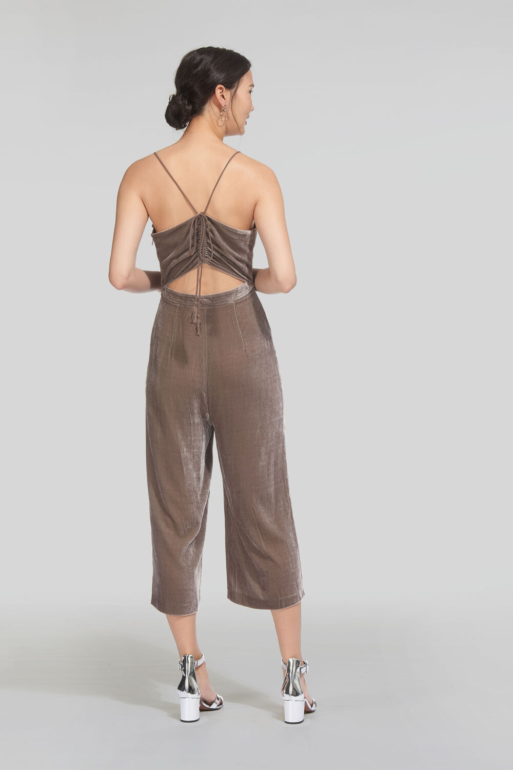 Florence Velvet Jumpsuit Silver
