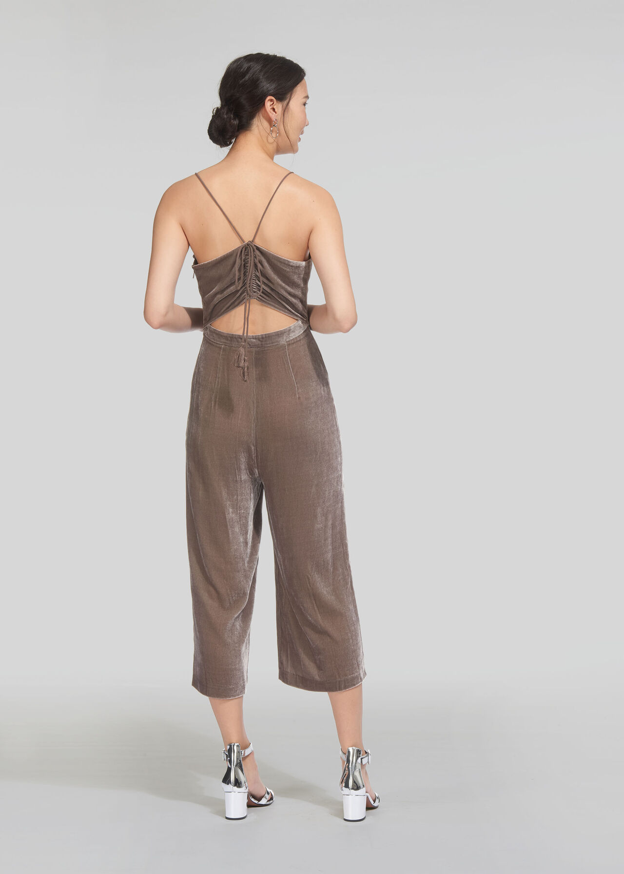 Florence Velvet Jumpsuit Silver