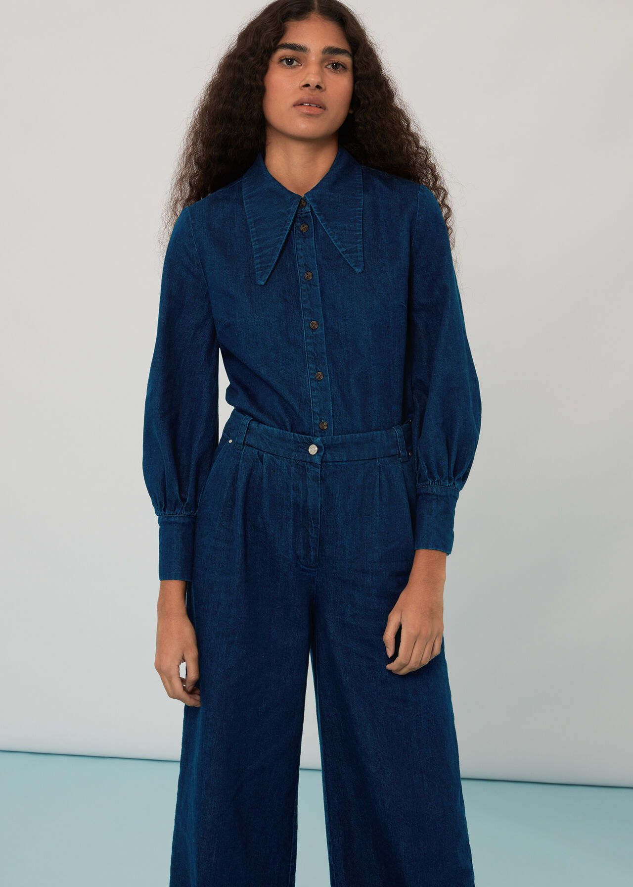 Denim Nino Denim Wide Leg Trouser | WHISTLES | Whistles