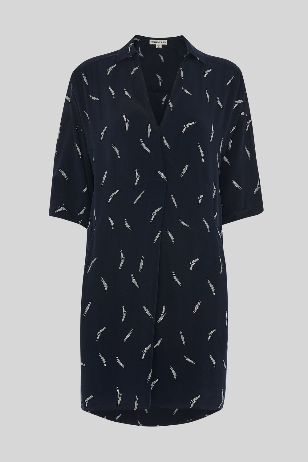 Brushstroke Print Lola Dress Navy/Multi