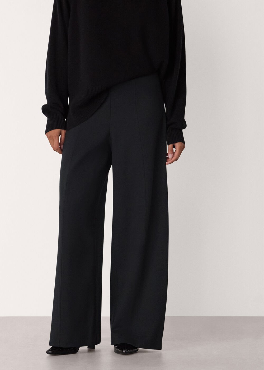 Petite Ponte Wide Leg Trouser