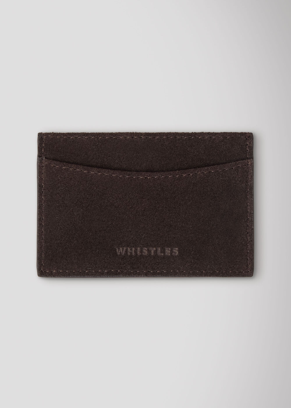 Chocolate Suede Card Holder