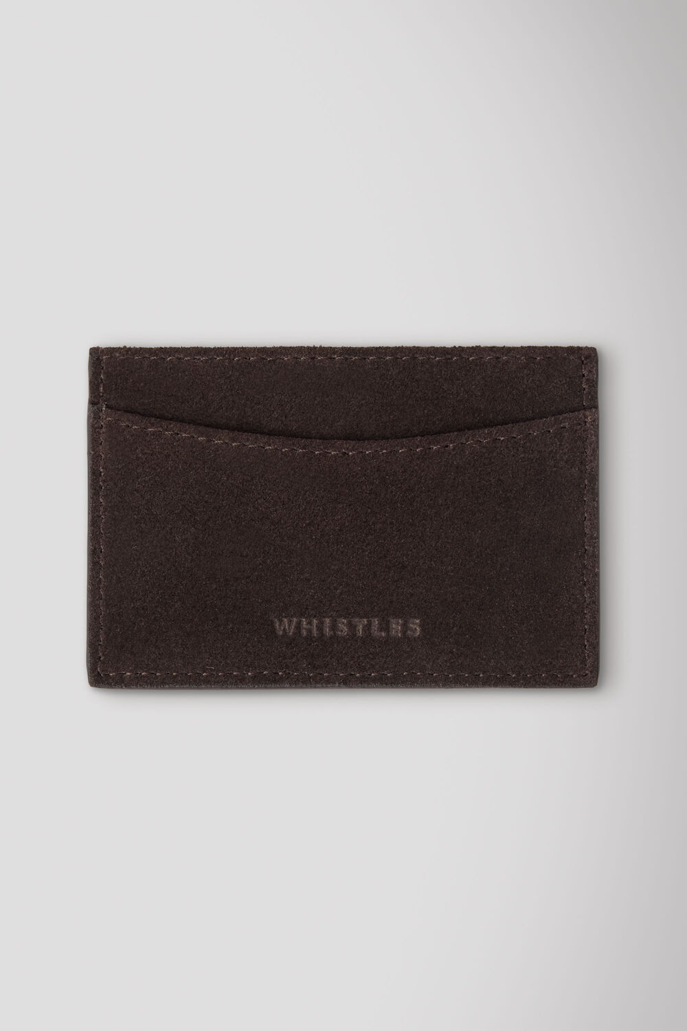 Chocolate Suede Card Holder
