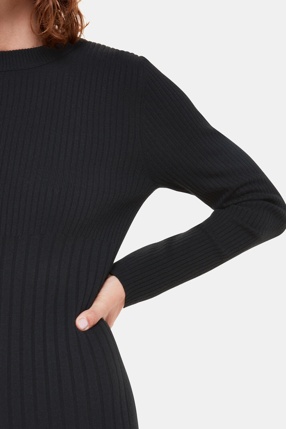 Ribbed Knitted Midi Dress