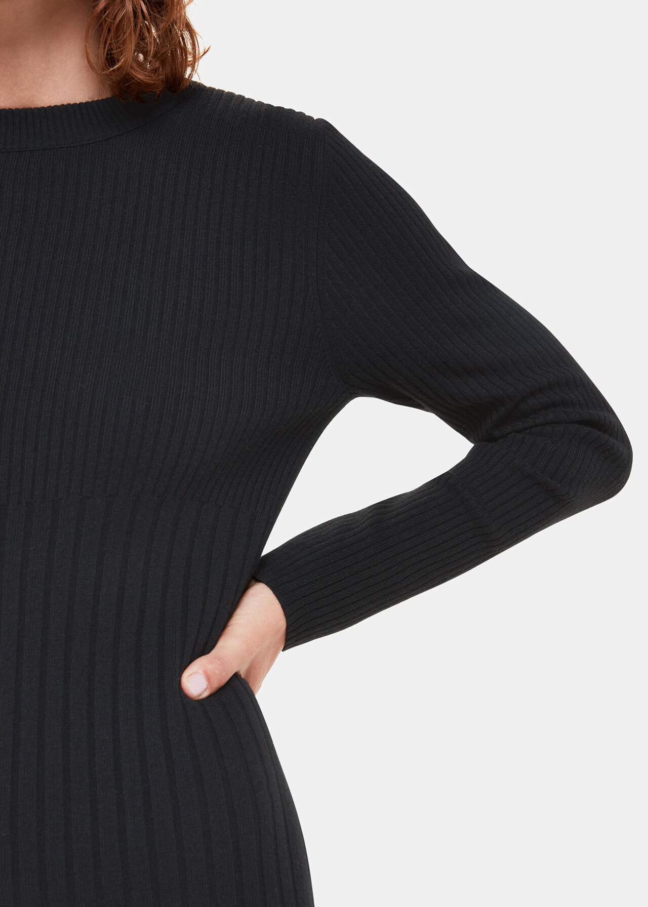 Ribbed Knitted Midi Dress