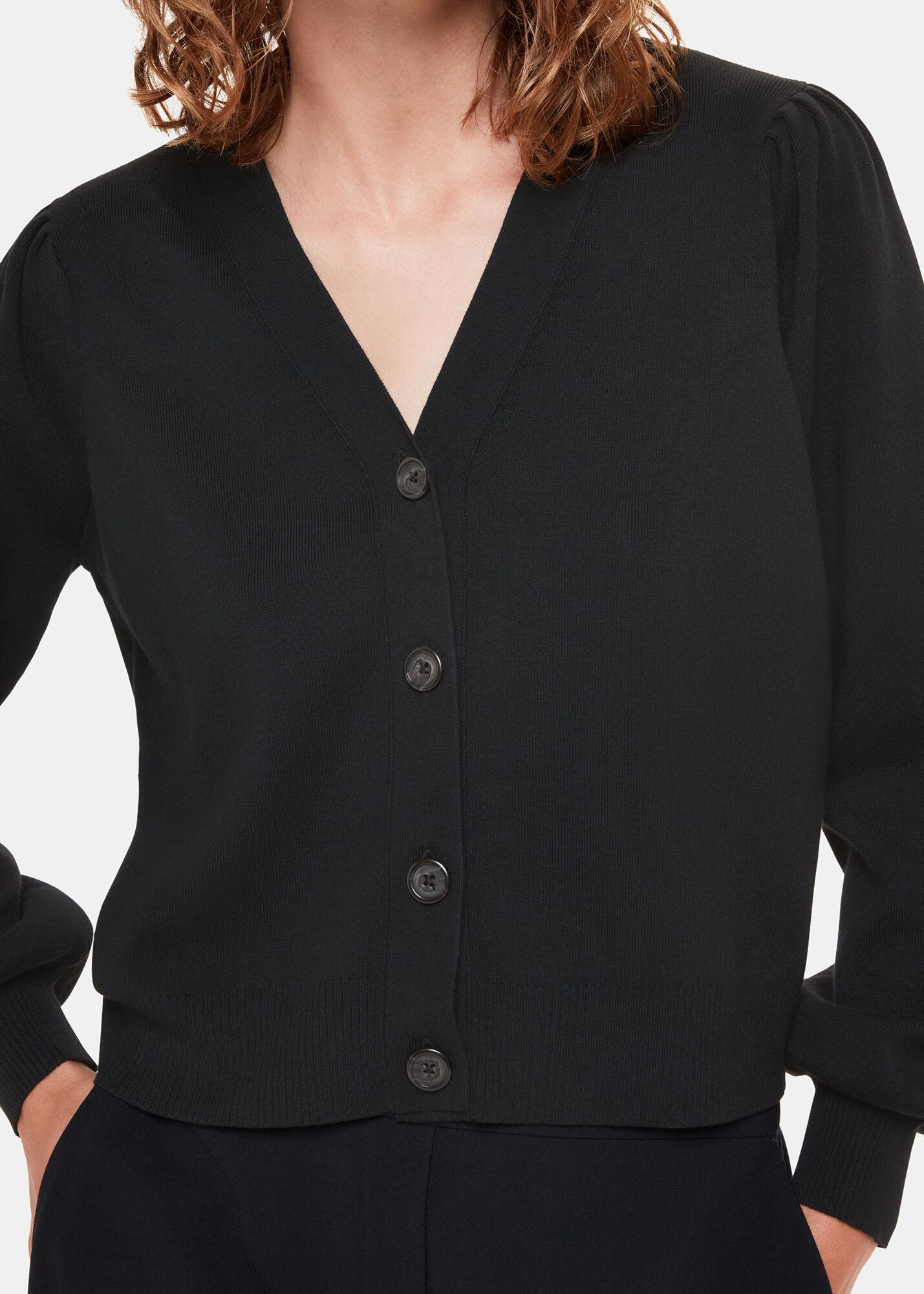 Black bubble sleeve cardigan shop