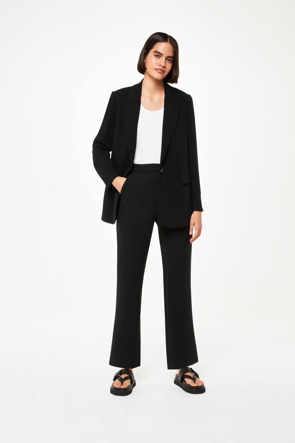 Black Crepe Boyfriend Blazer