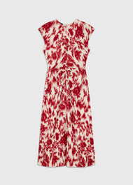 Petite Blurred Floral Crepe Dress