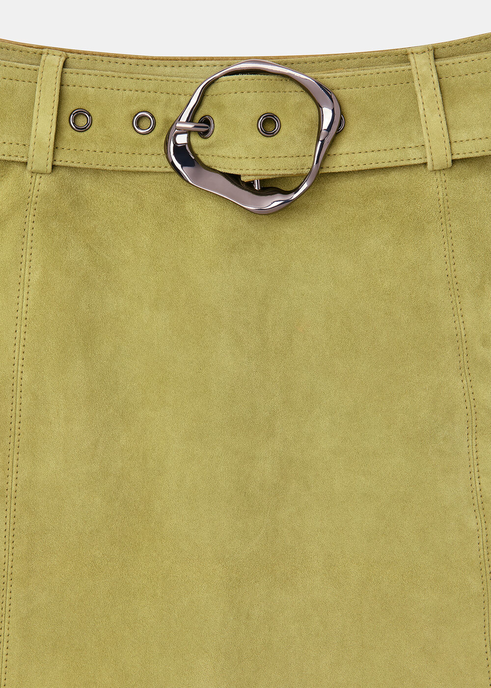 Suede Belted Mini Skirt