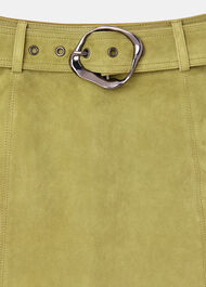 Suede Belted Mini Skirt