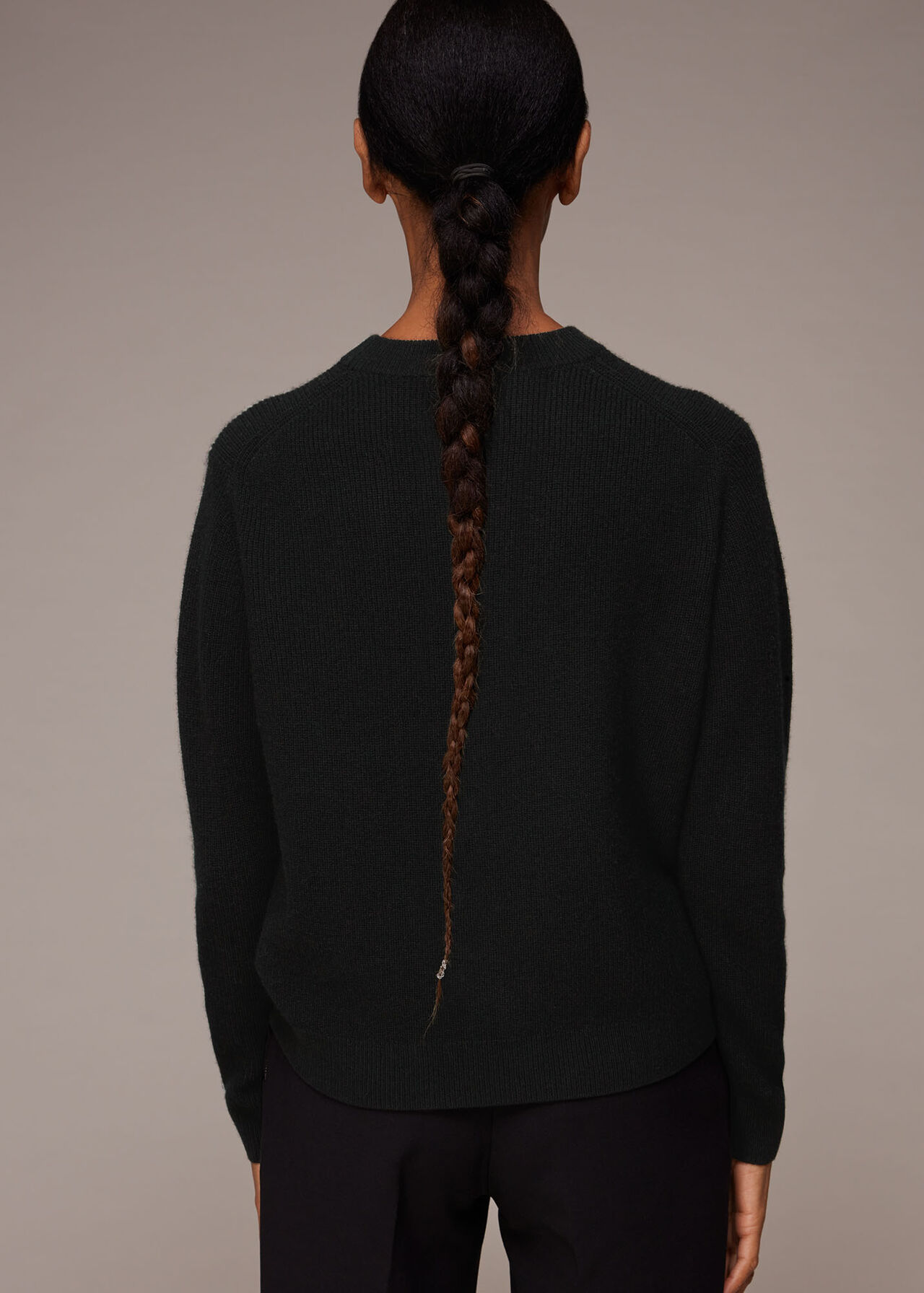 Twist Front Wool Cashmere Knit