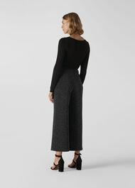Metallic Wide Leg Trouser Black