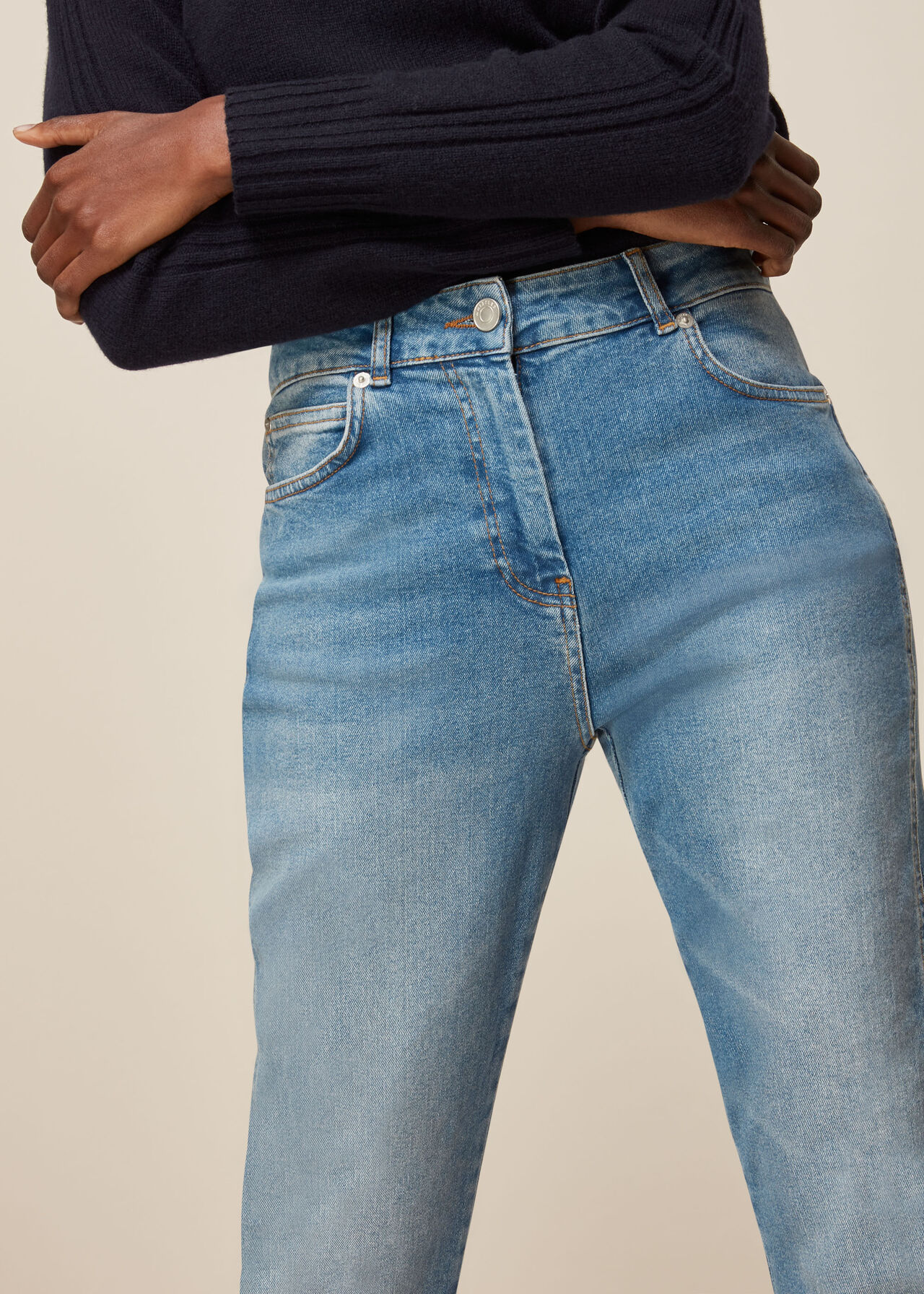 Stretch Slim Frayed Jean
