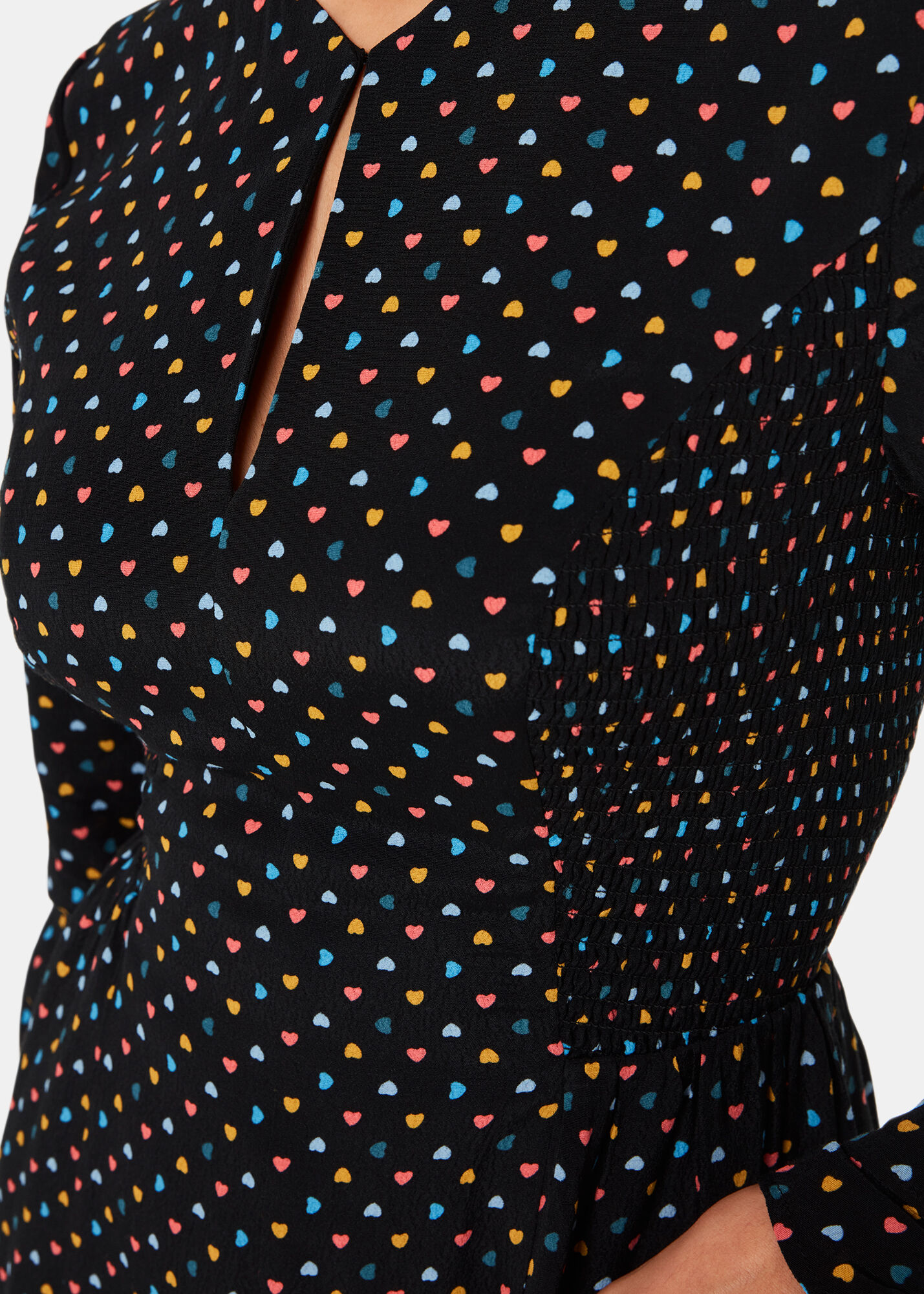 Warehouse scattered heart print dress deals