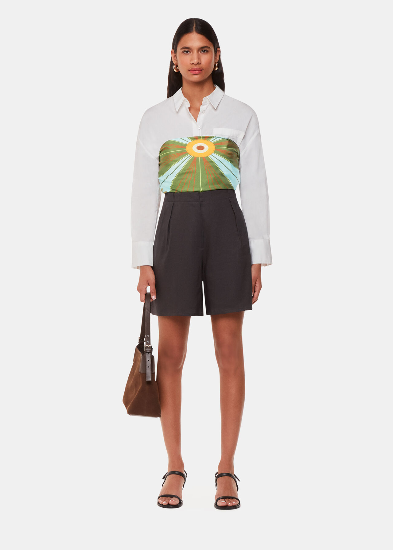 Multicolour Sahar Botanical Silk Scarf WHISTLES Whistles AU