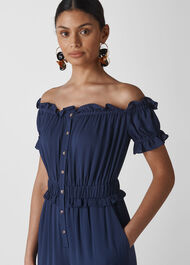 Rosalia Bardot Jumpsuit Navy