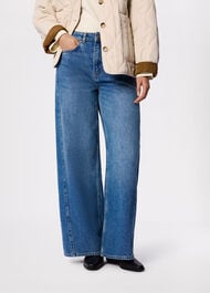 Panel Detail Wide Leg Jean