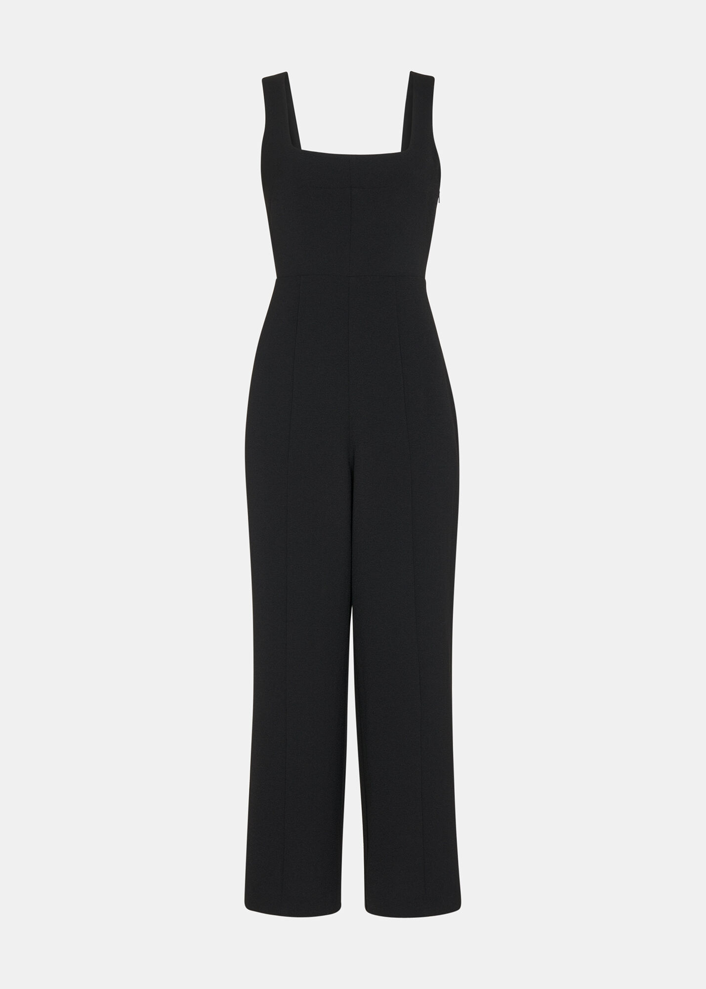 Black square neck jumpsuit sales