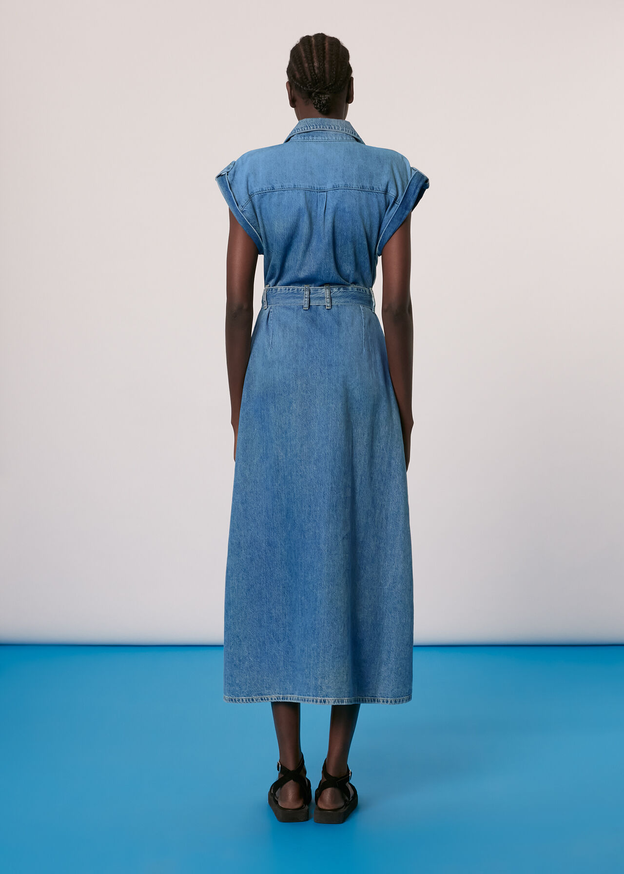 Alisha Denim Midi Dress
