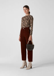 Leopard Print Crew Neck Knit Leopard Print