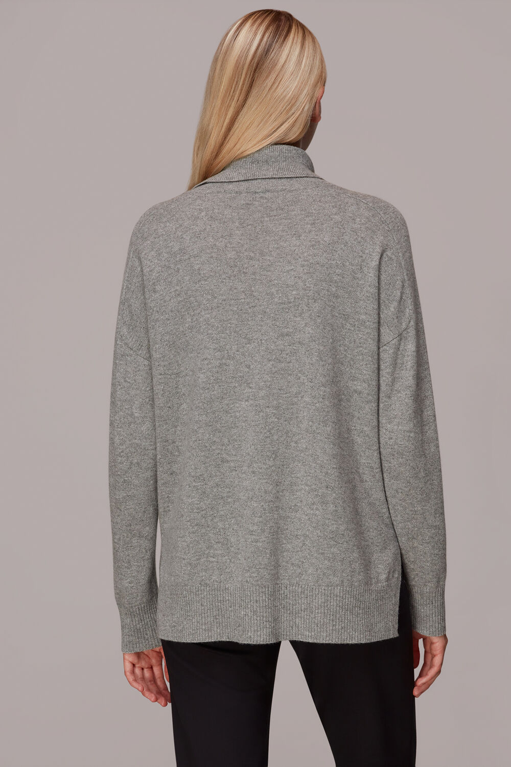 Grey Cashmere Turtleneck Sweater