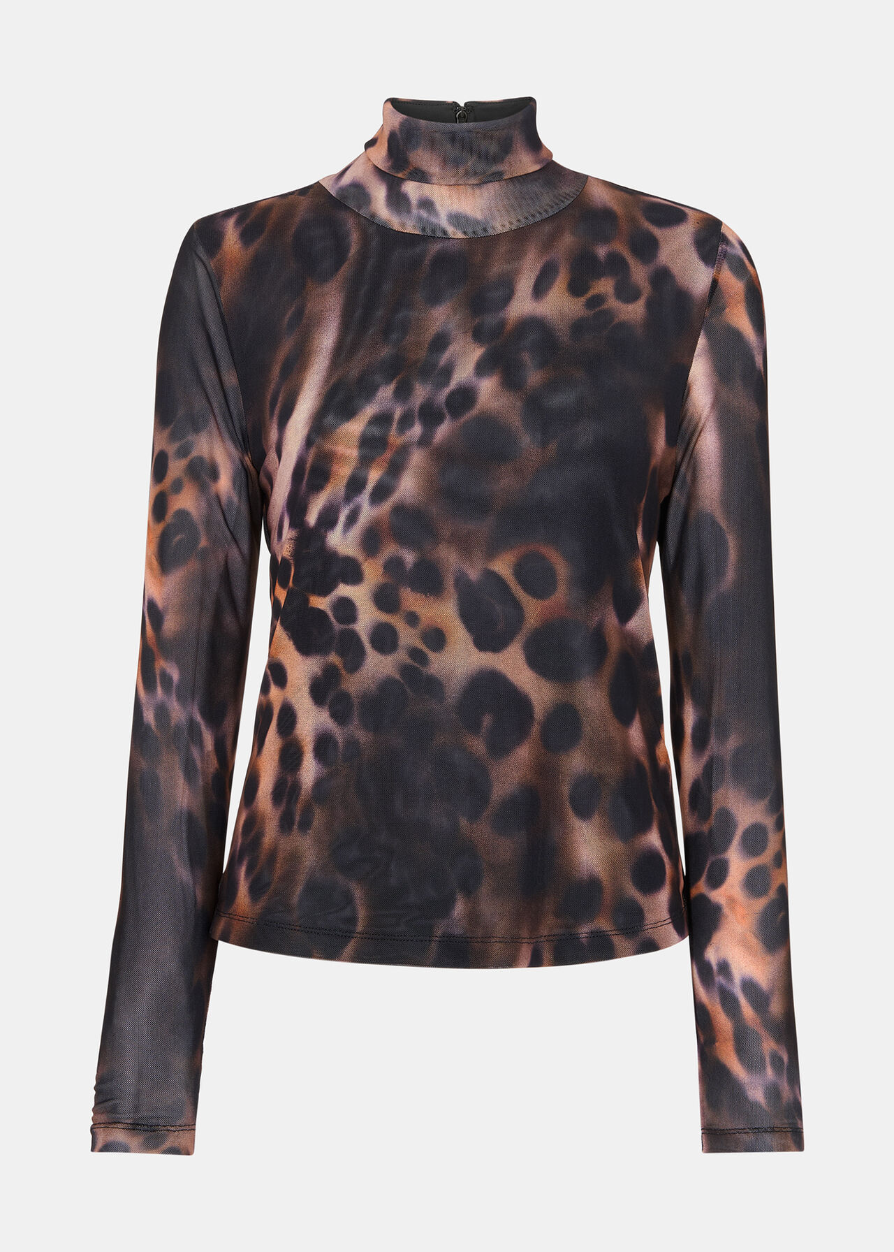 Misty Leopard Mesh Top