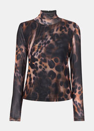 Misty Leopard Mesh Top