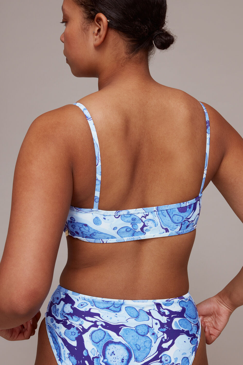 Marble Print Bikini Top