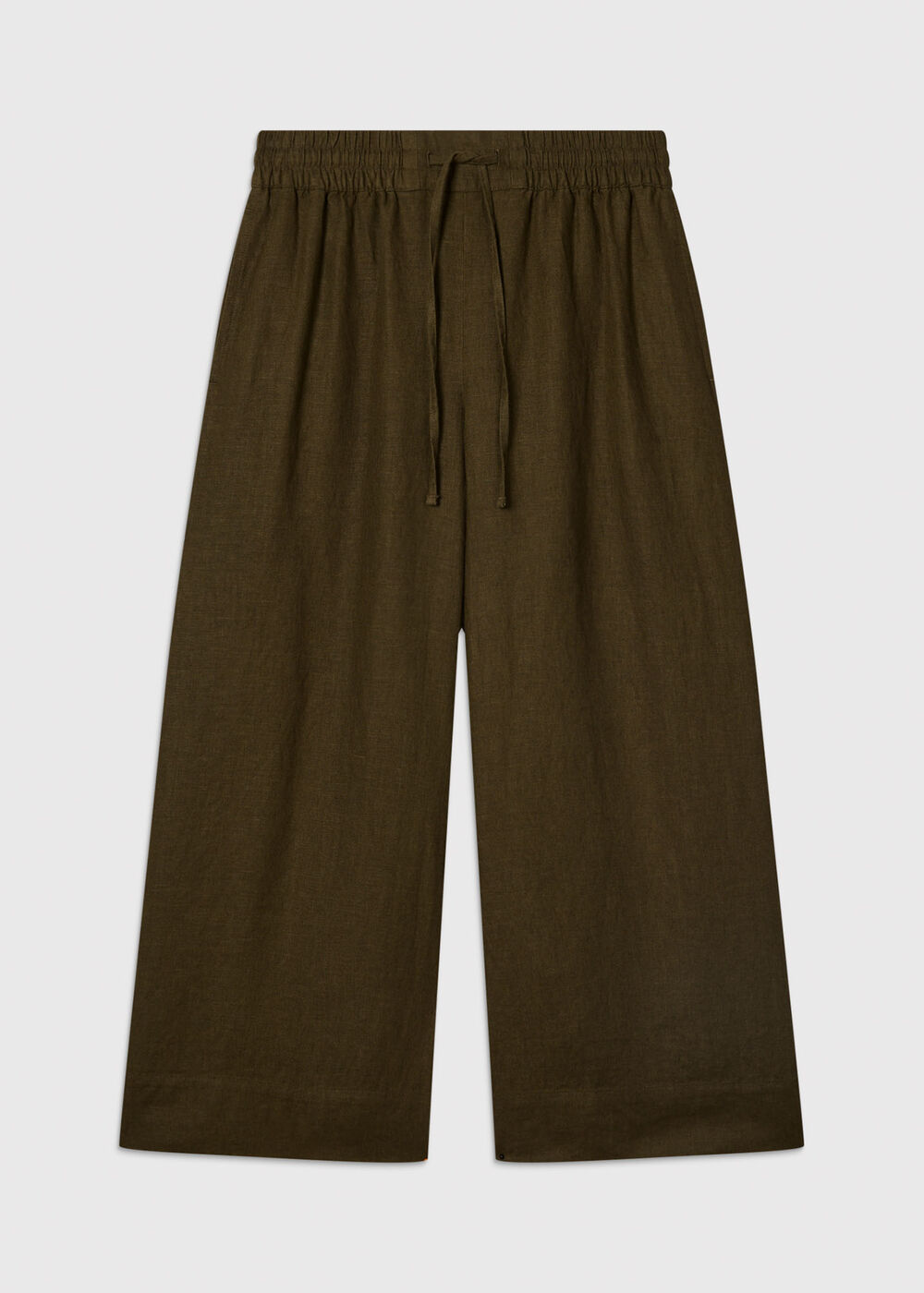 Petite Elasticated Linen Crop Trouser