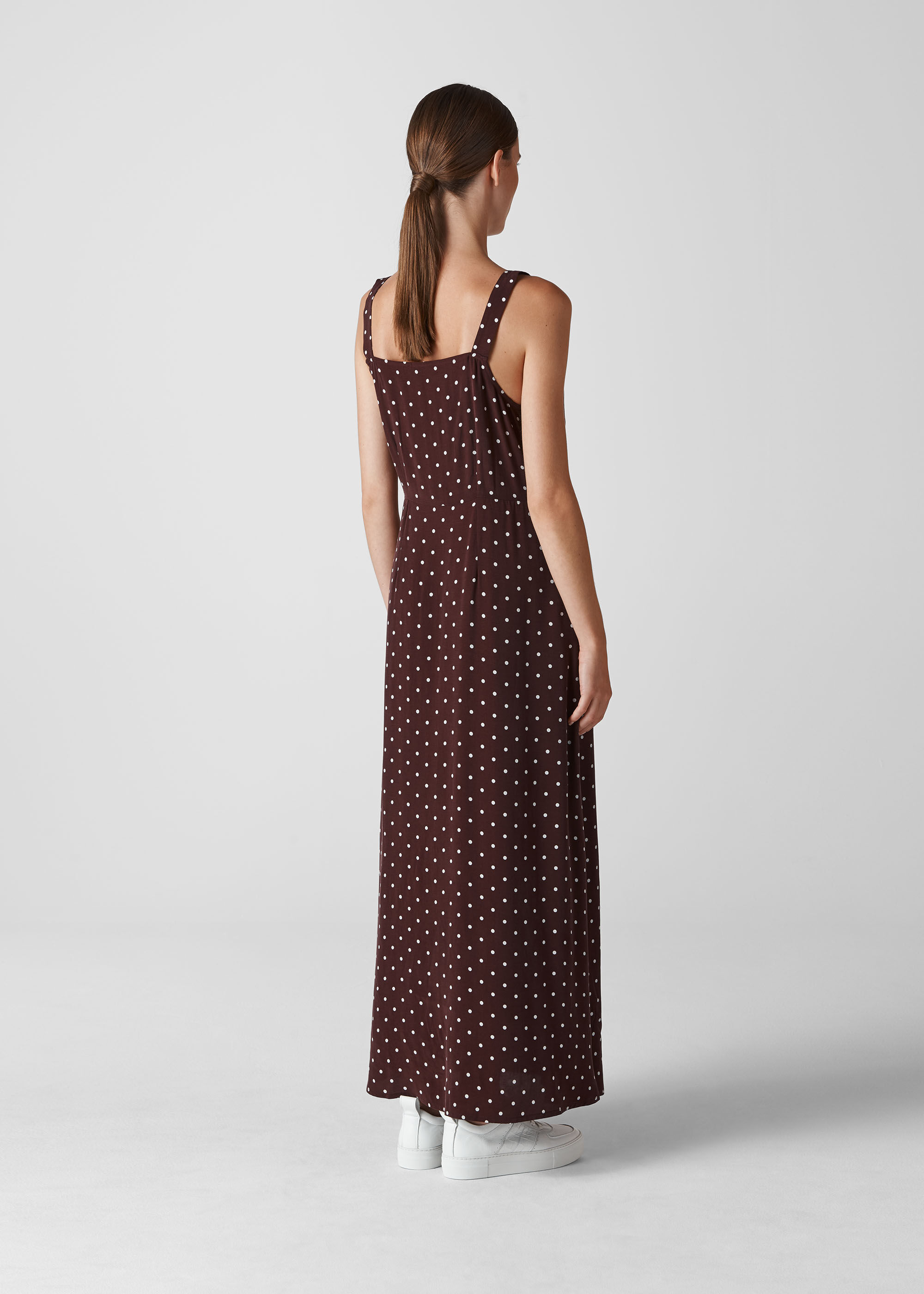 Spot Print Maxi Dress