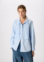 Scarf Stripe Cotton Shirt