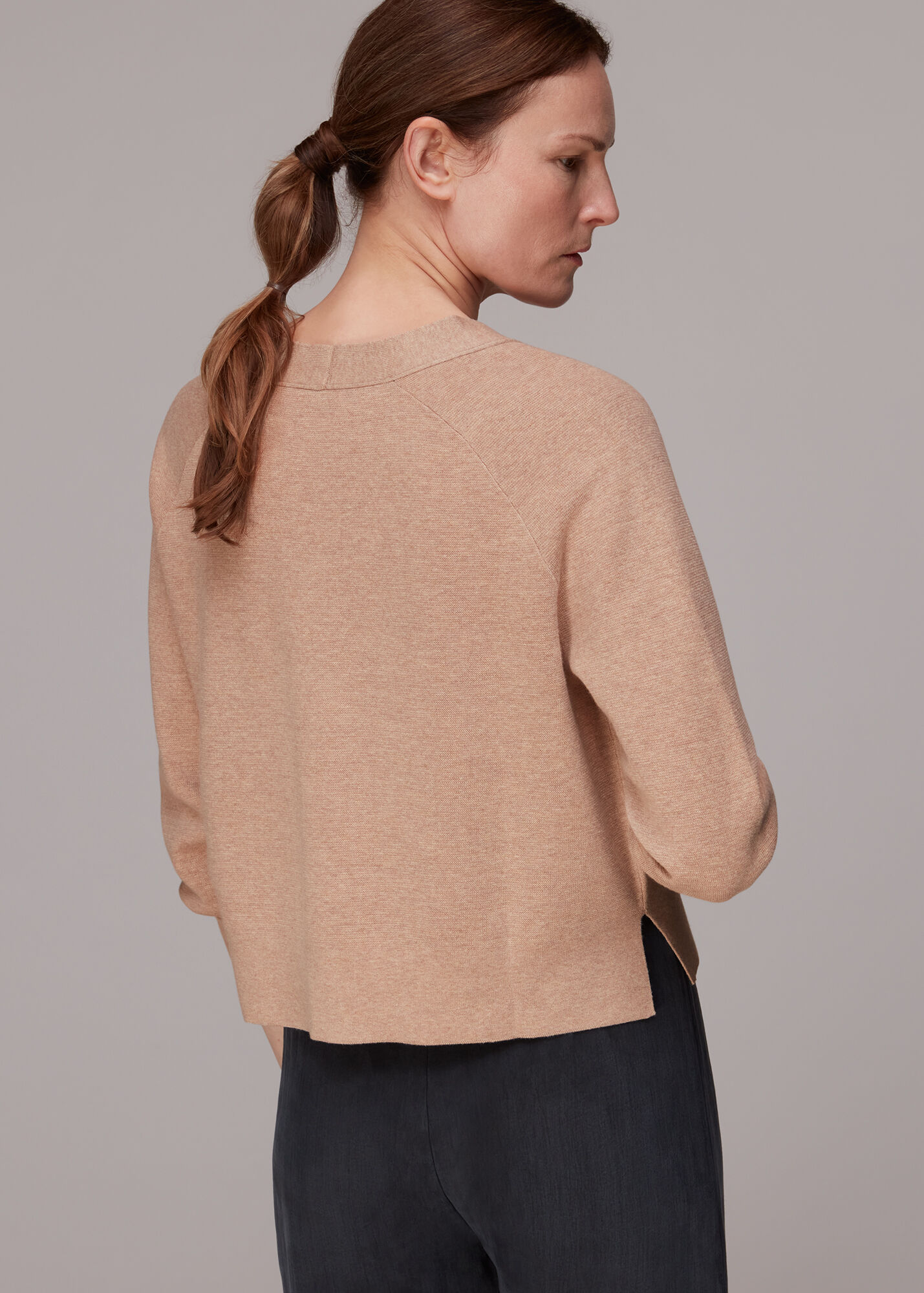 Neutral Button Through Cardigan WHISTLES
