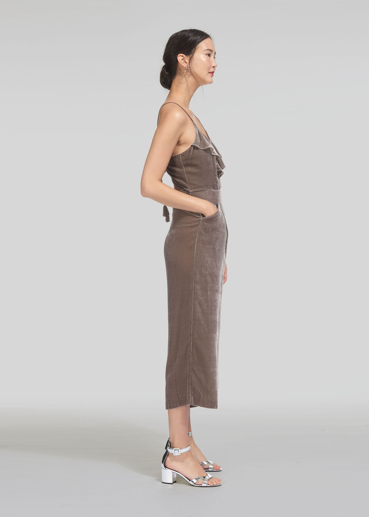 Florence Velvet Jumpsuit Silver