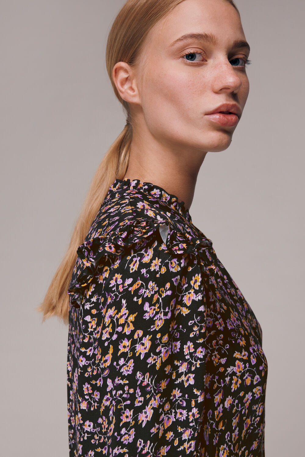 Trailing Floral Frill Dress